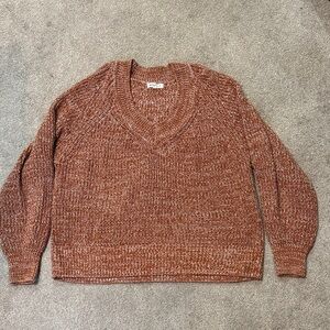 Margeaux & Ellie Burnt Orange V Neck Sweater Top Size L